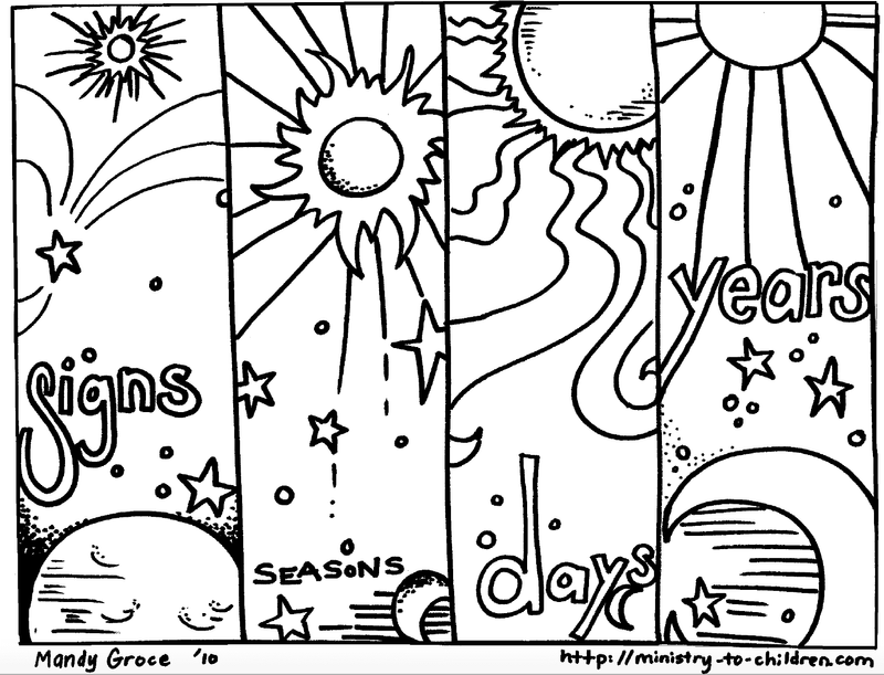 Creation coloring pages