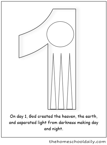 Days of creation coloring pages