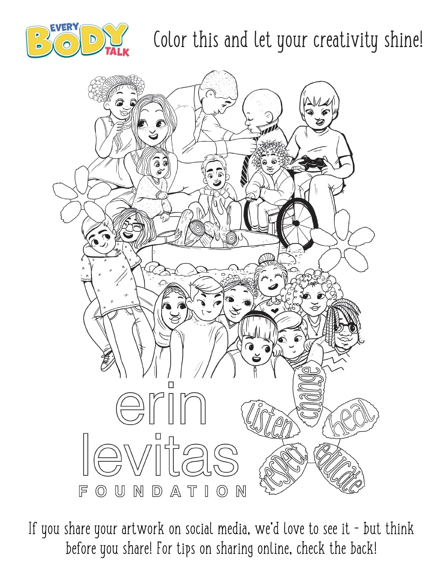 Every body talk coloring page