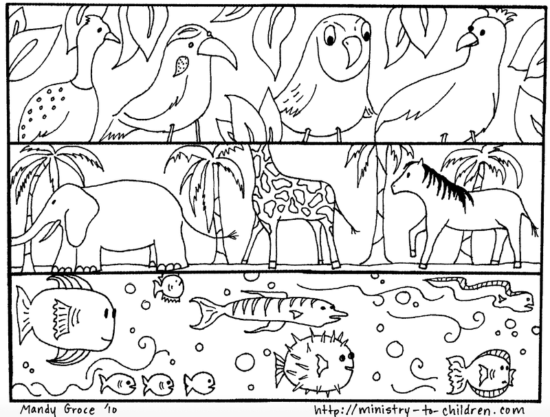 Creation coloring pages