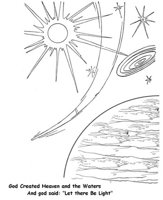 Free easy to print creation coloring pages