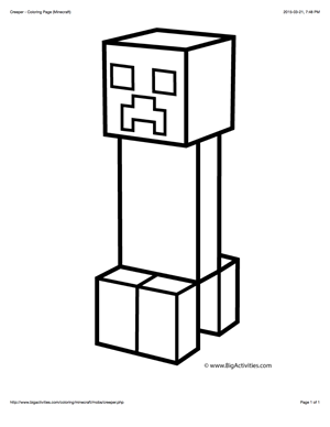 Minecraft coloring page with a picture of a creeper to color minecraft coloring pages minecraft drawings coloring pages