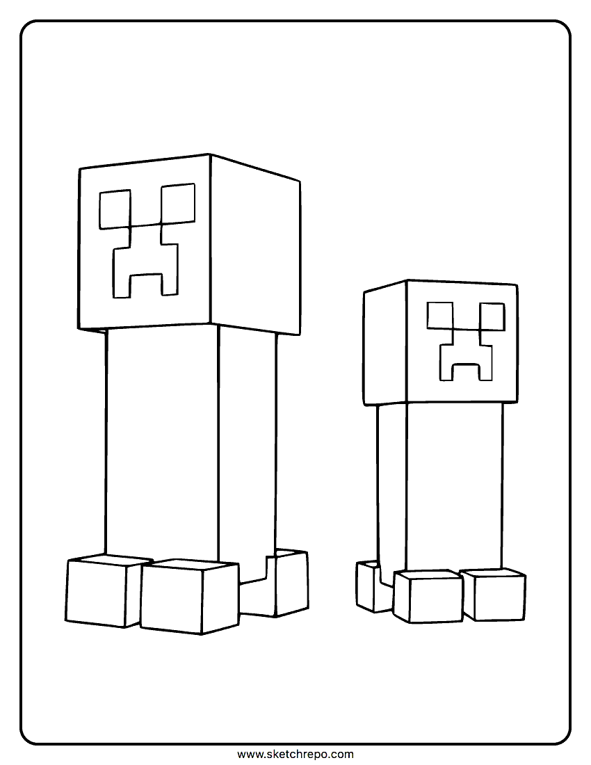 Minecraft creeper coloring page