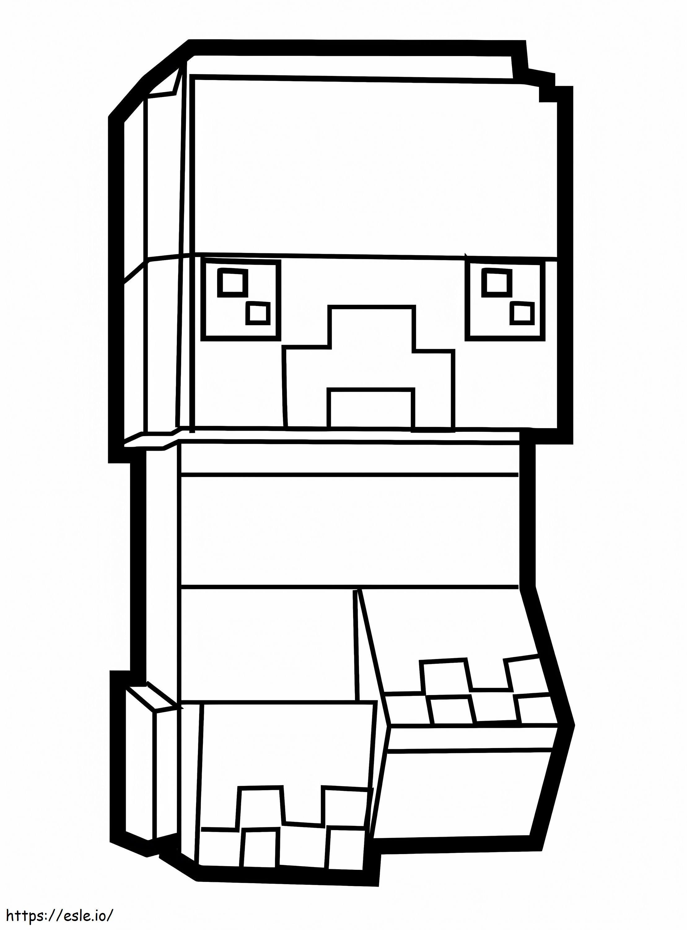 Cute creeper minecraft coloring page