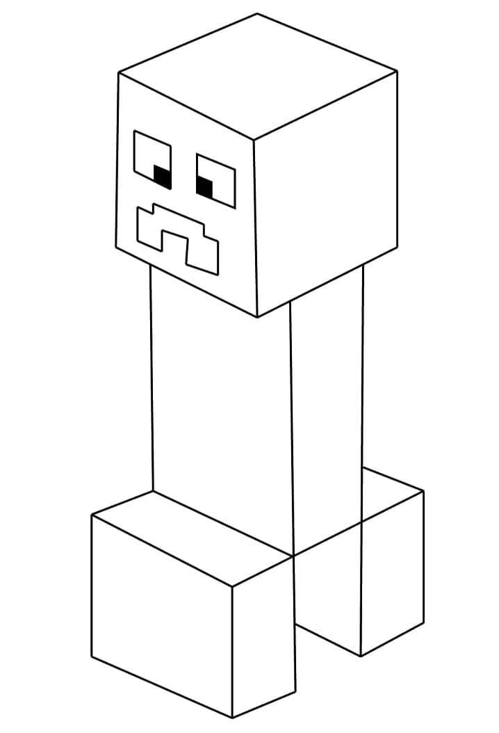 Cute creeper coloring page