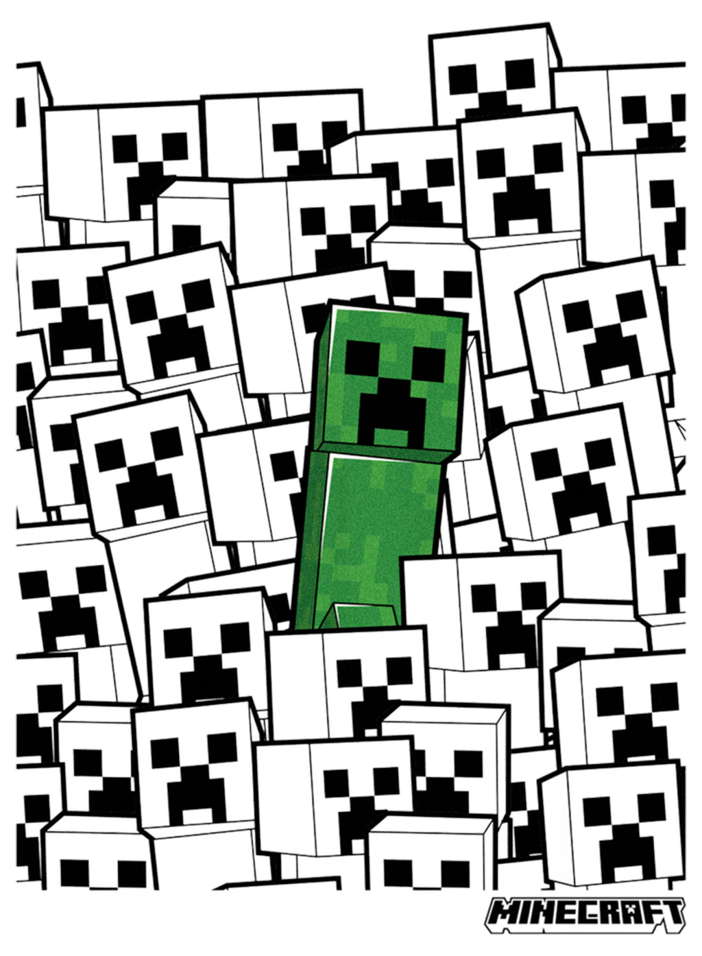 Boys minecraft stand out green creeper t