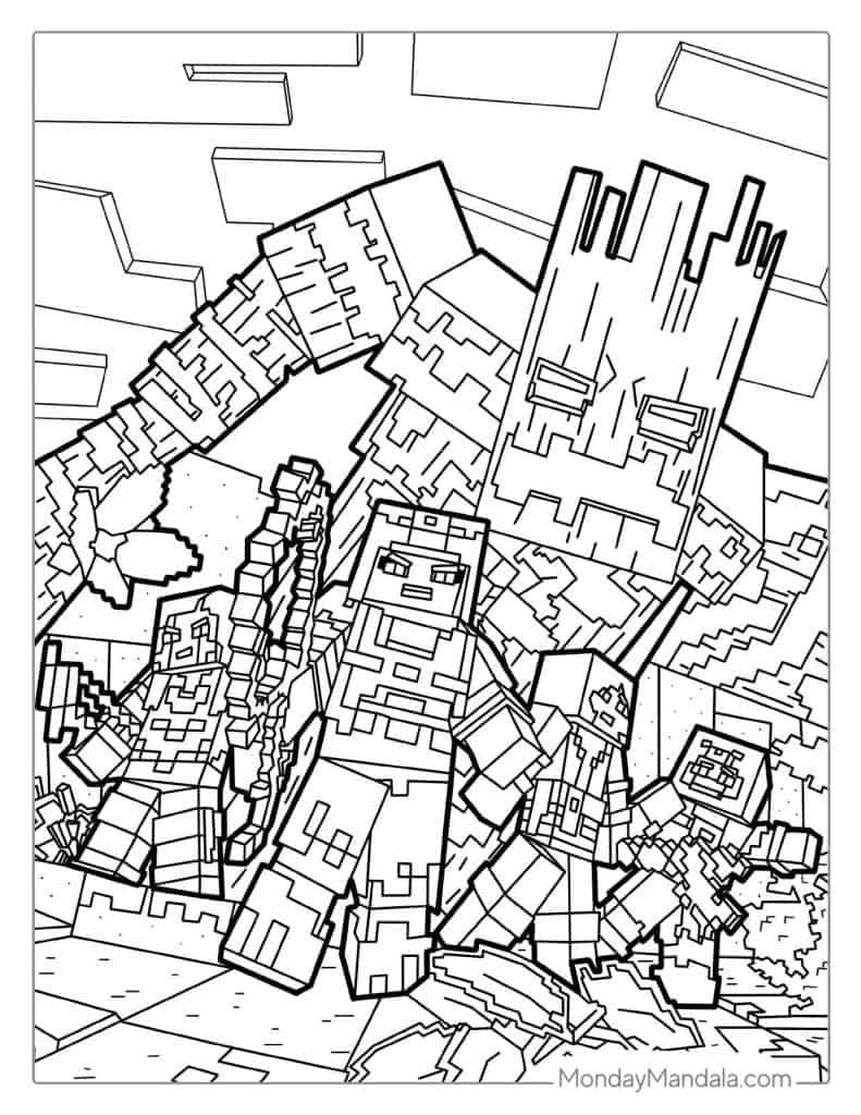 Minecraft coloring pages free pdf printables