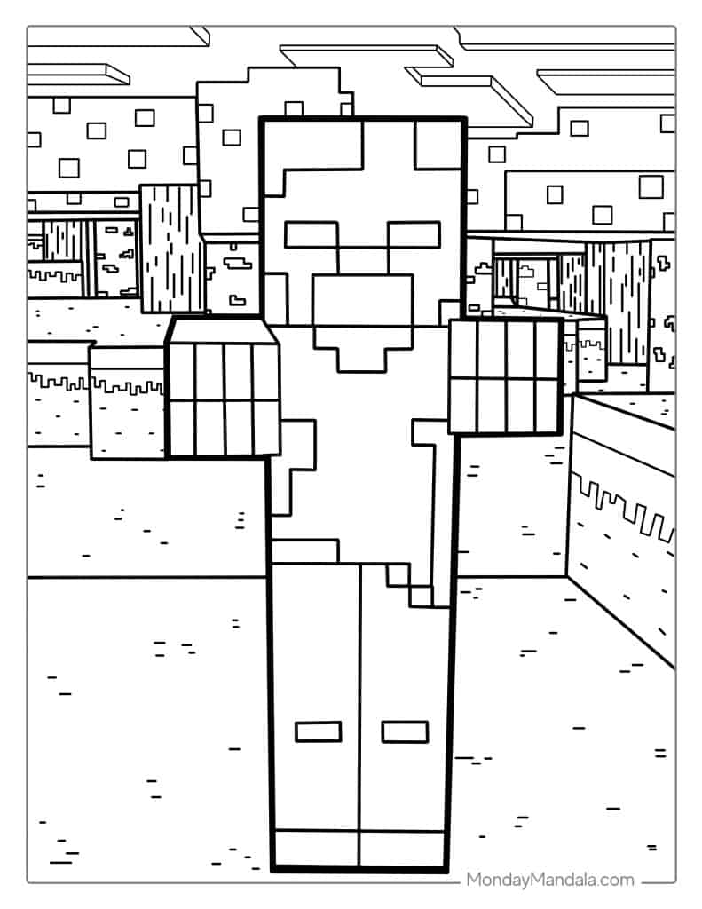 Minecraft coloring pages free pdf printables