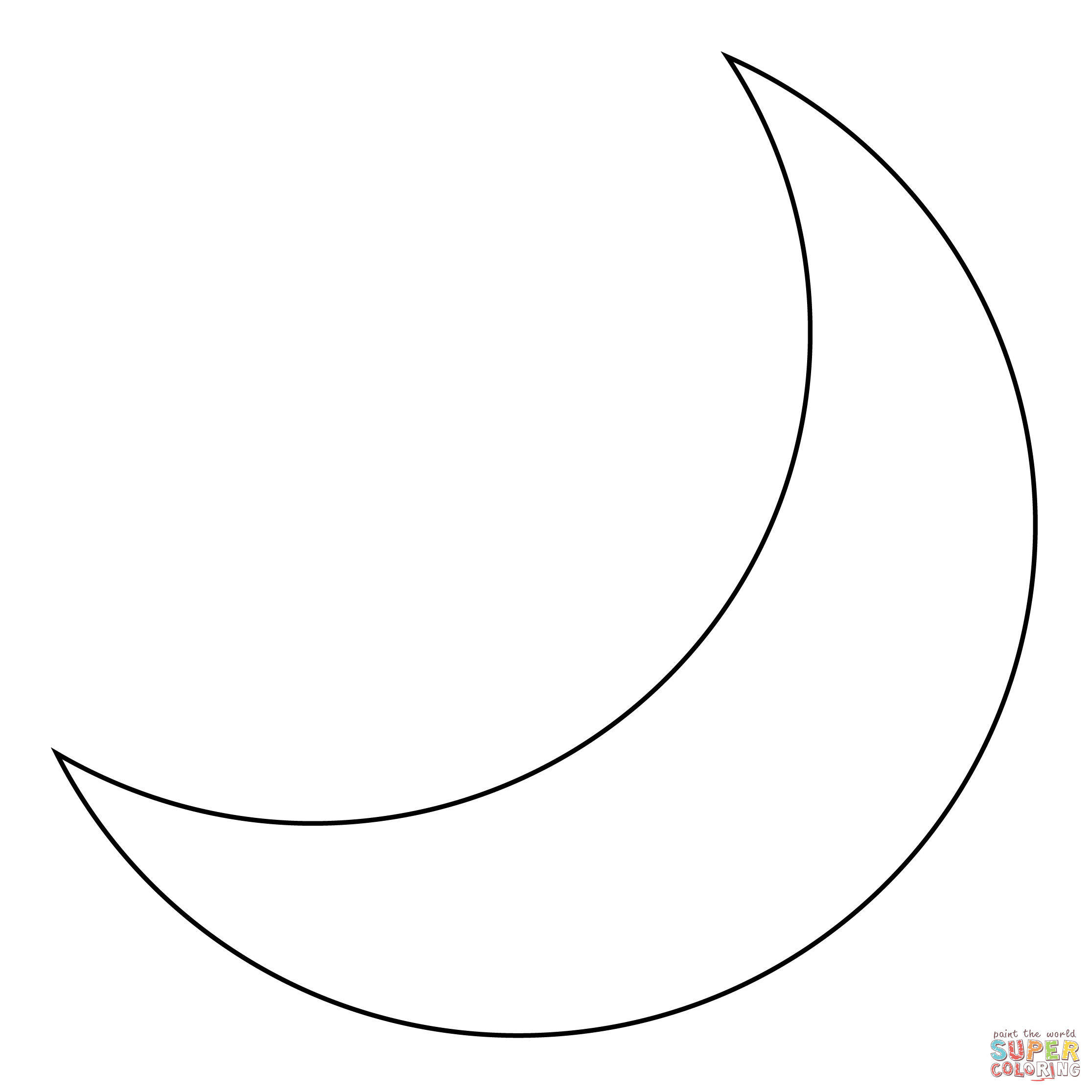 Crescent moon coloring page free printable coloring pages