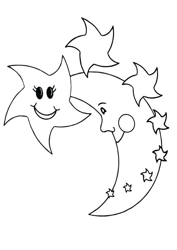 Coloring pages half moon coloring pages