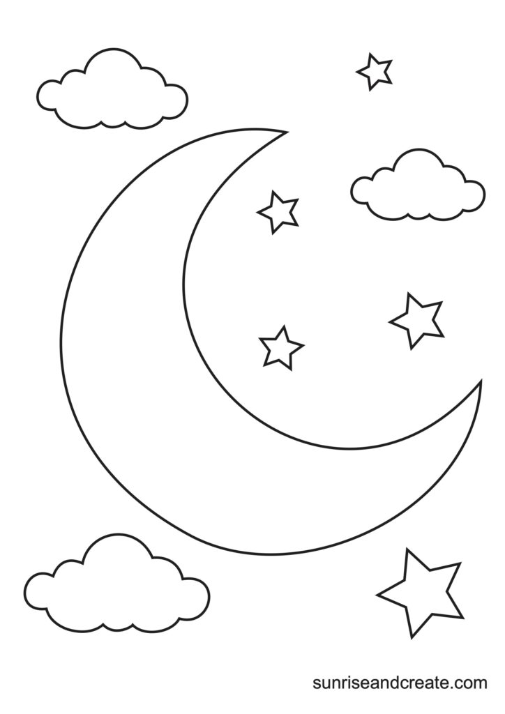 Free printable moon templates crescent full moons