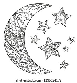 Adult coloring pages sun moon images stock photos d objects vectors