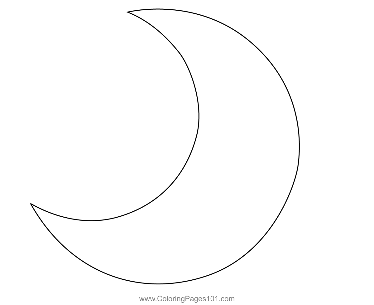 Halloween crescent moon coloring page for kids