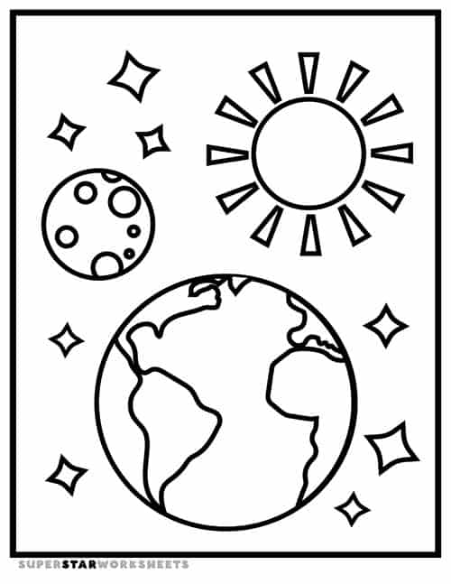 Moon coloring pages