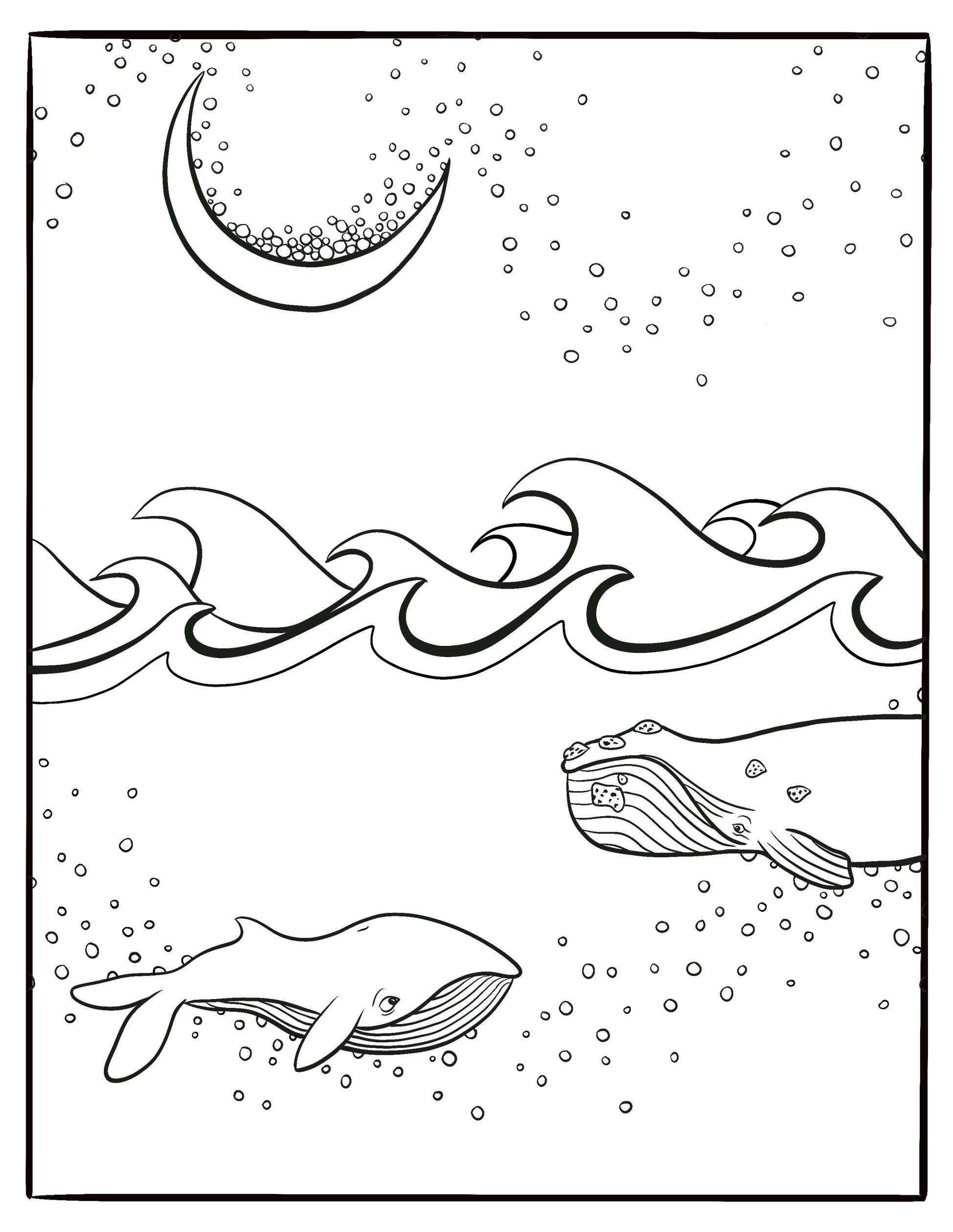 Moon illustration series coloring pages print at home â