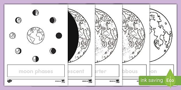 Phases of the moon coloring page science printables k