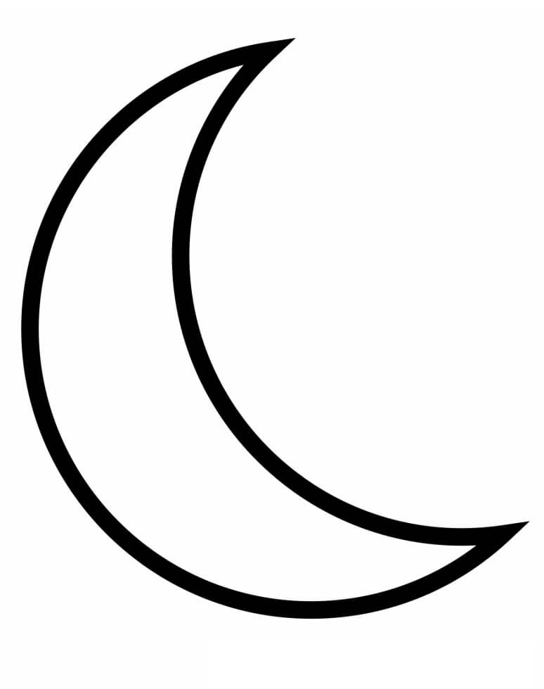 Simple crescent moon fãrbung seite