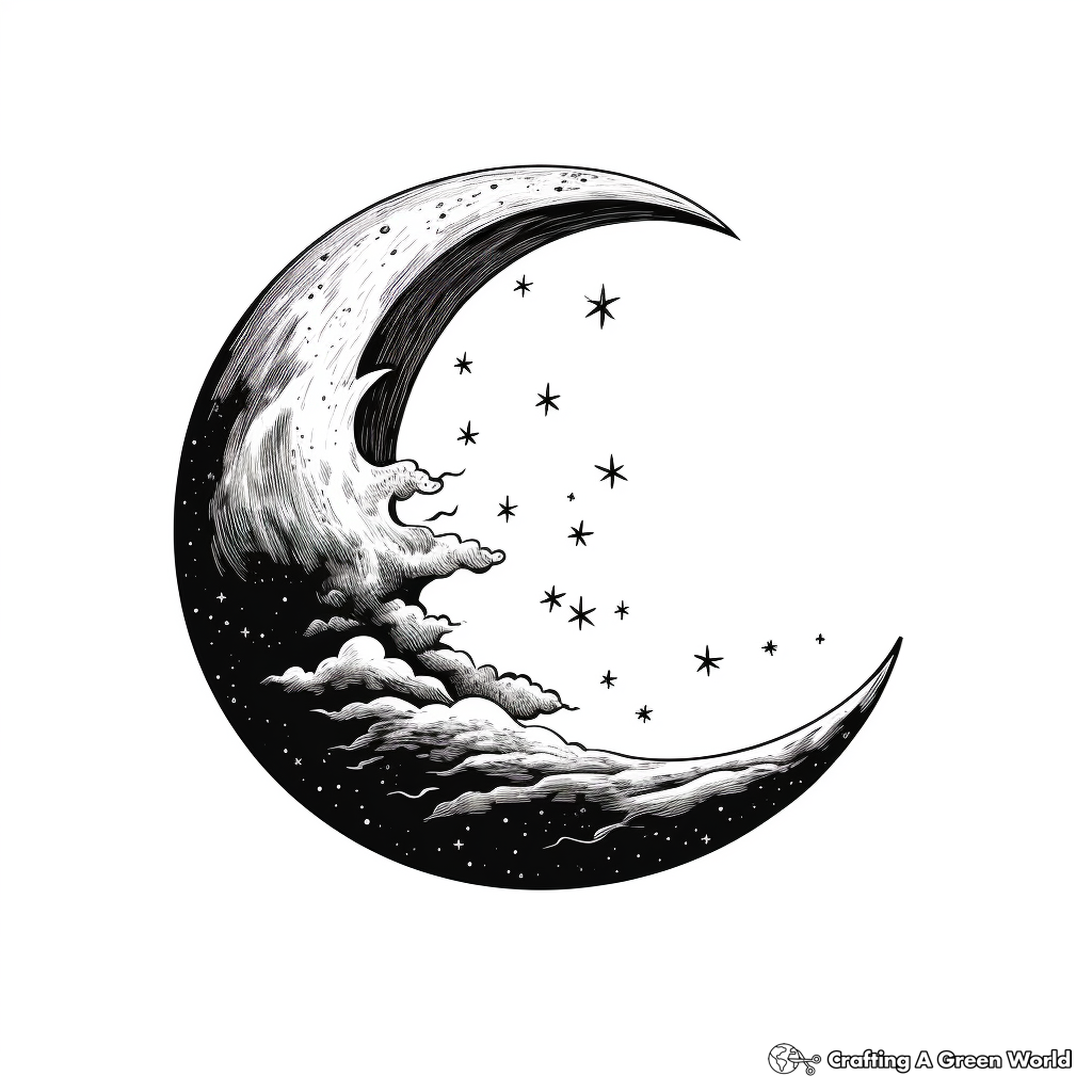 Crescent moon coloring pages