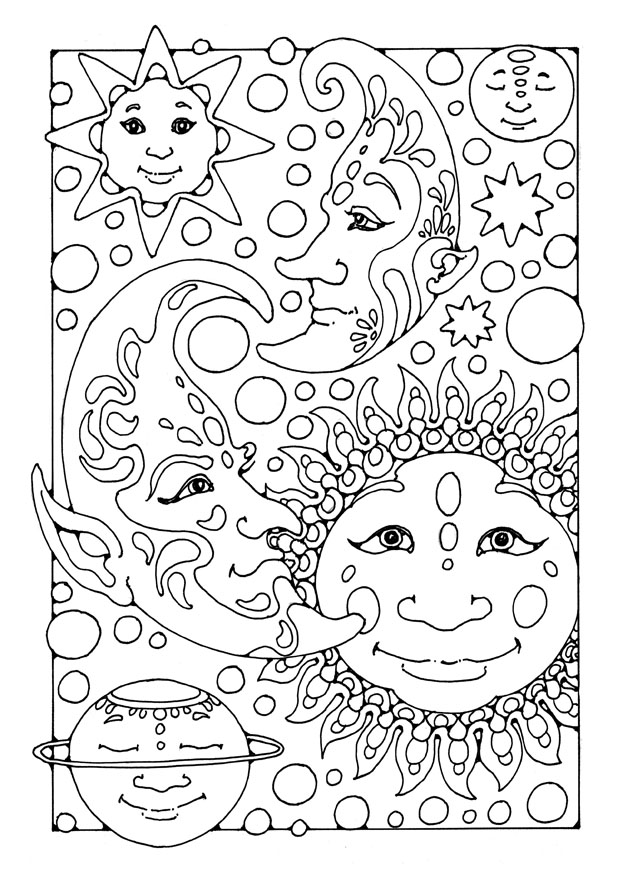 Free printable moon coloring pages for kids