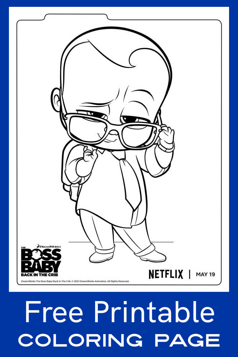 Free printable boss baby coloring page