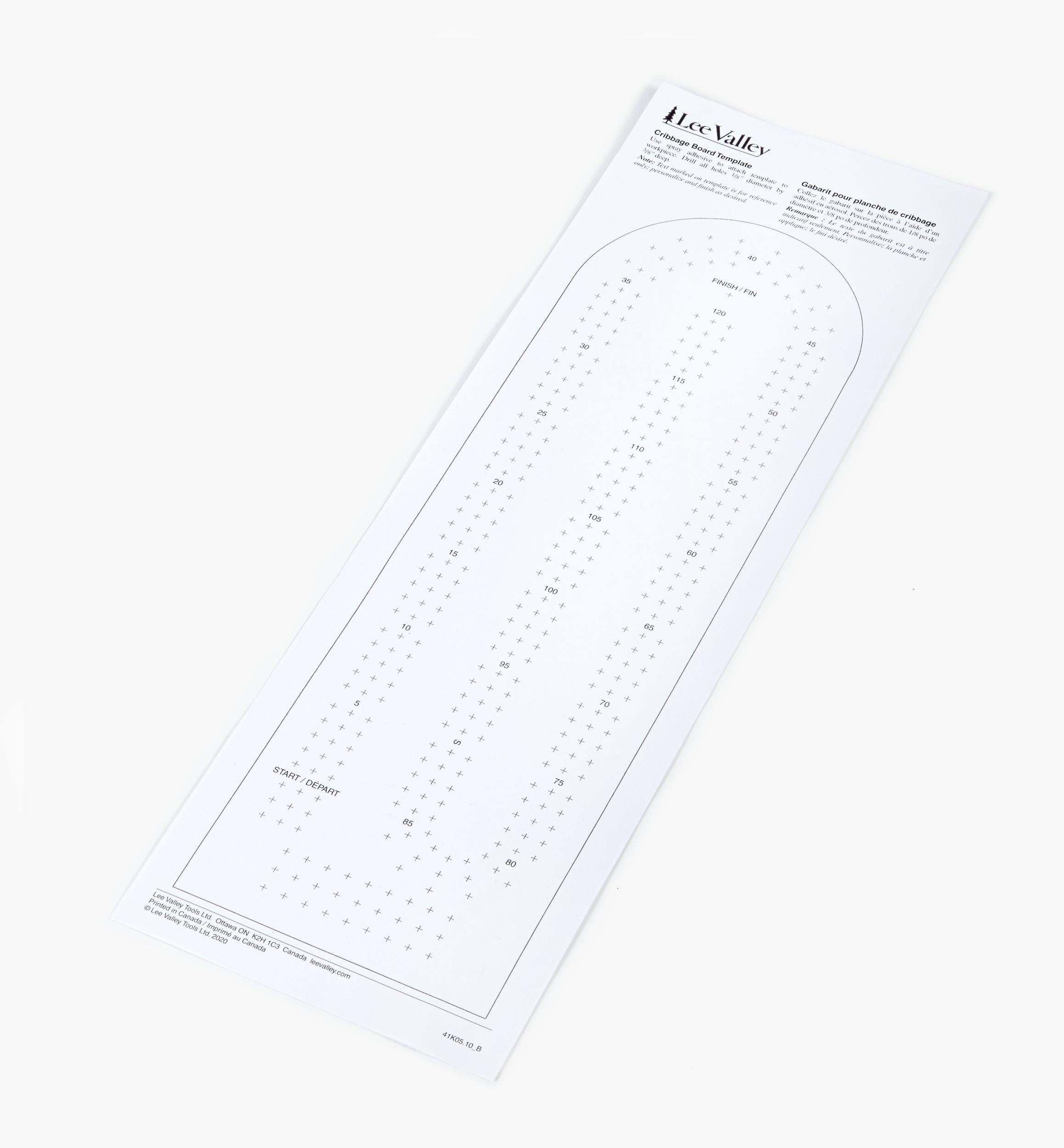 Cribbage board template