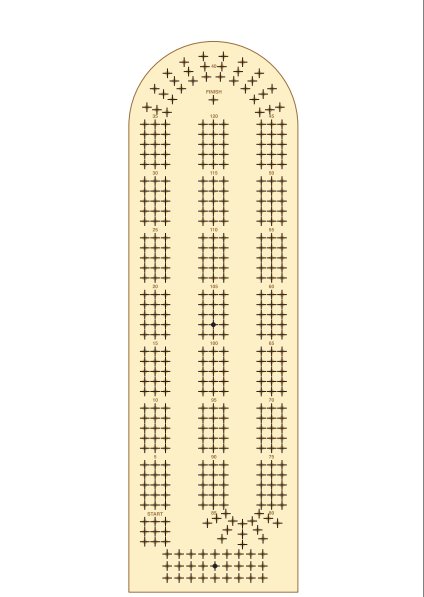 Printable cribbage board template free