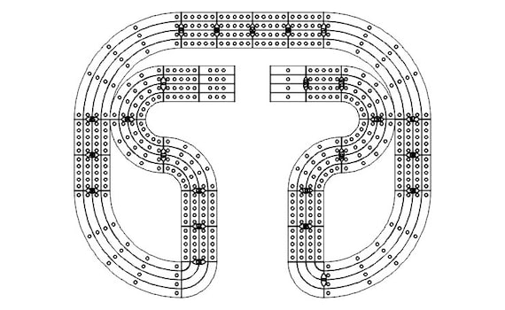 Lane cribbage board pattern svg pdf dxf lightburn ai vector file cresent