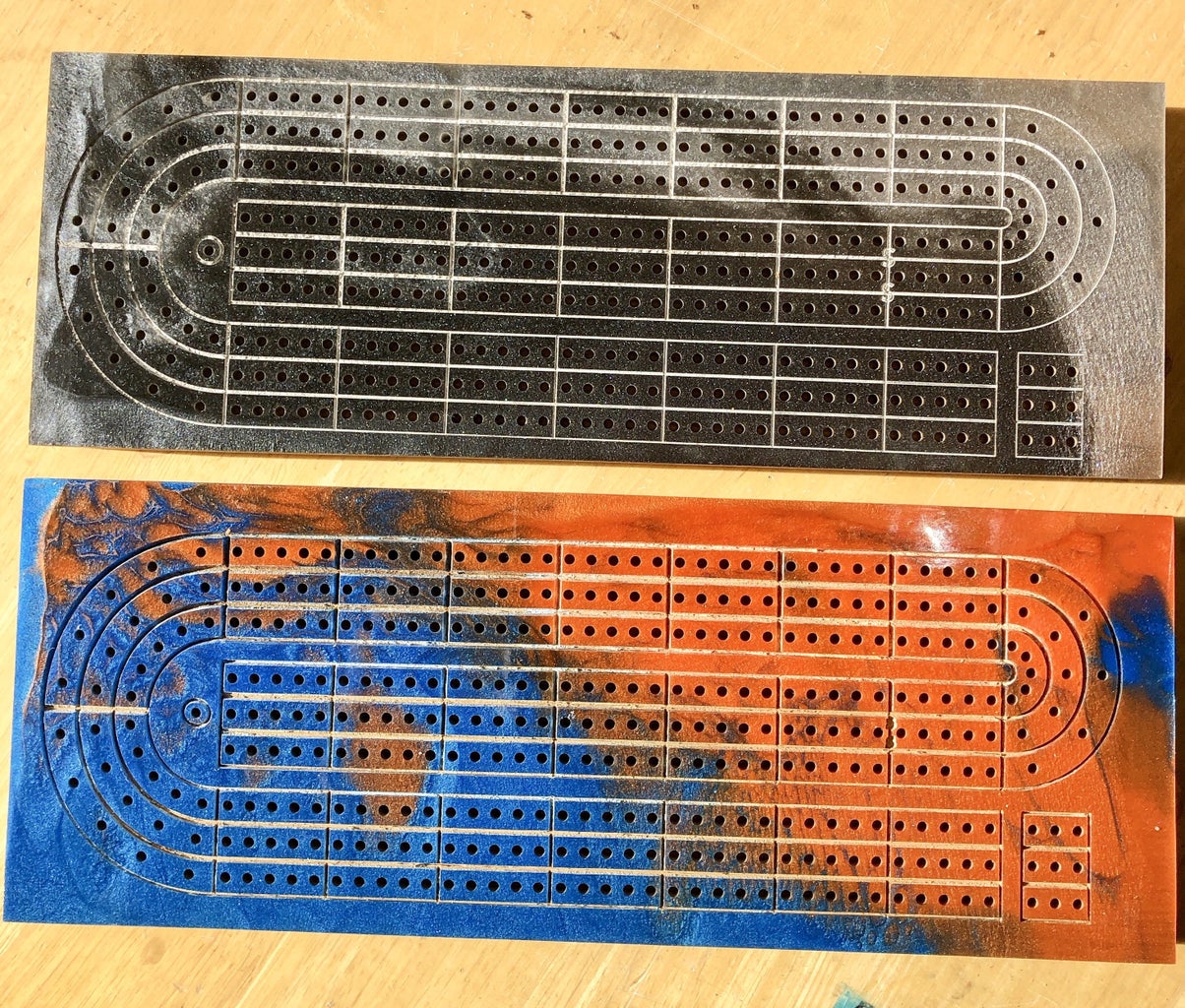 Cnc epoxy cribbage board steps with pictures