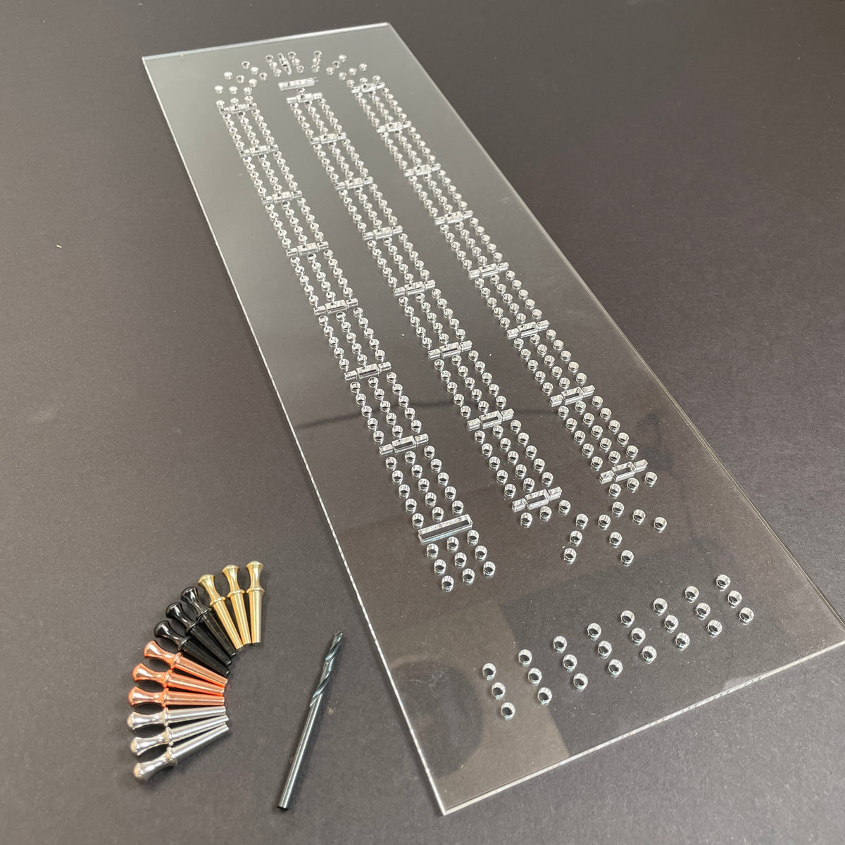 Cribbage board template pegs drill bit â jeff mack supply