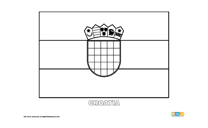 Free croatia flag colouring page