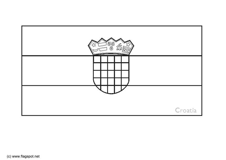 Coloring page flag croatia