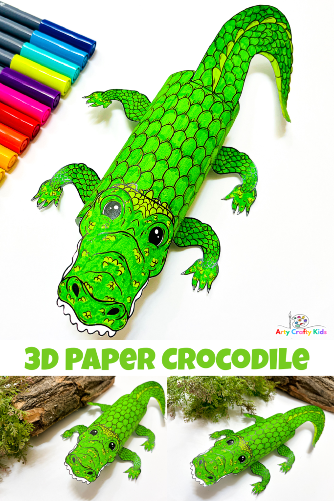 D paper crocodile craft