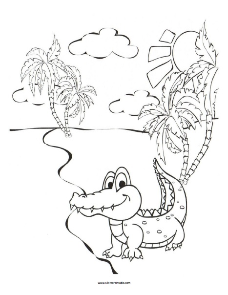 Crocodile coloring page â free printable