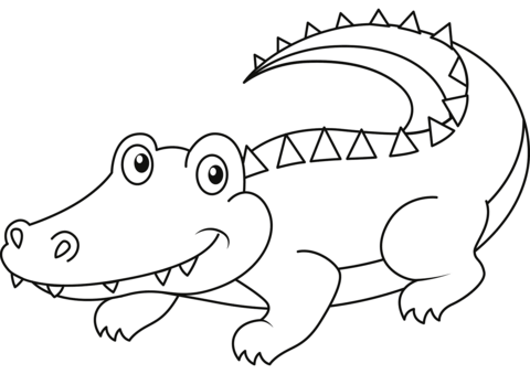 Cute alligator coloring page free printable coloring pages