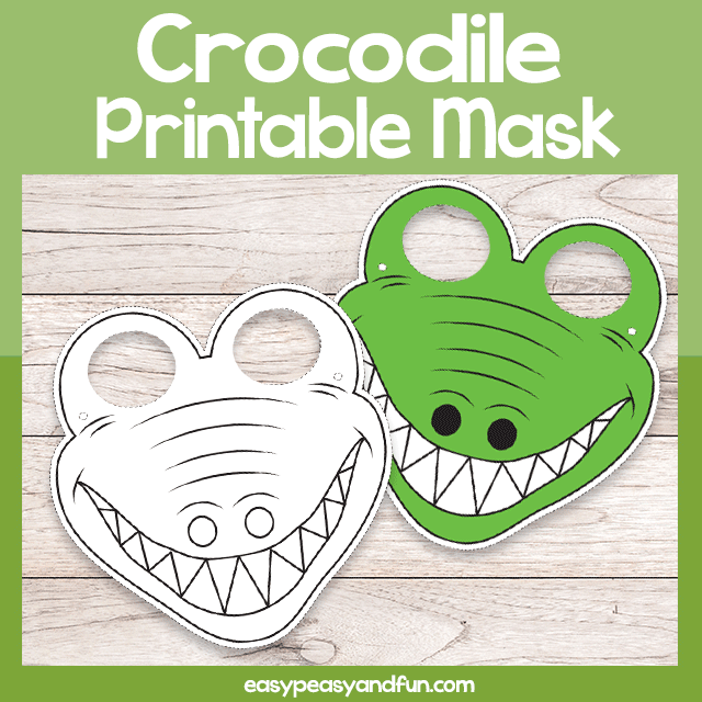 Printable crocodile mask template â easy peasy and fun hip