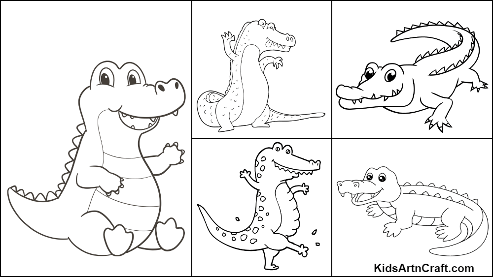 Crocodile coloring pages for kids â free printables