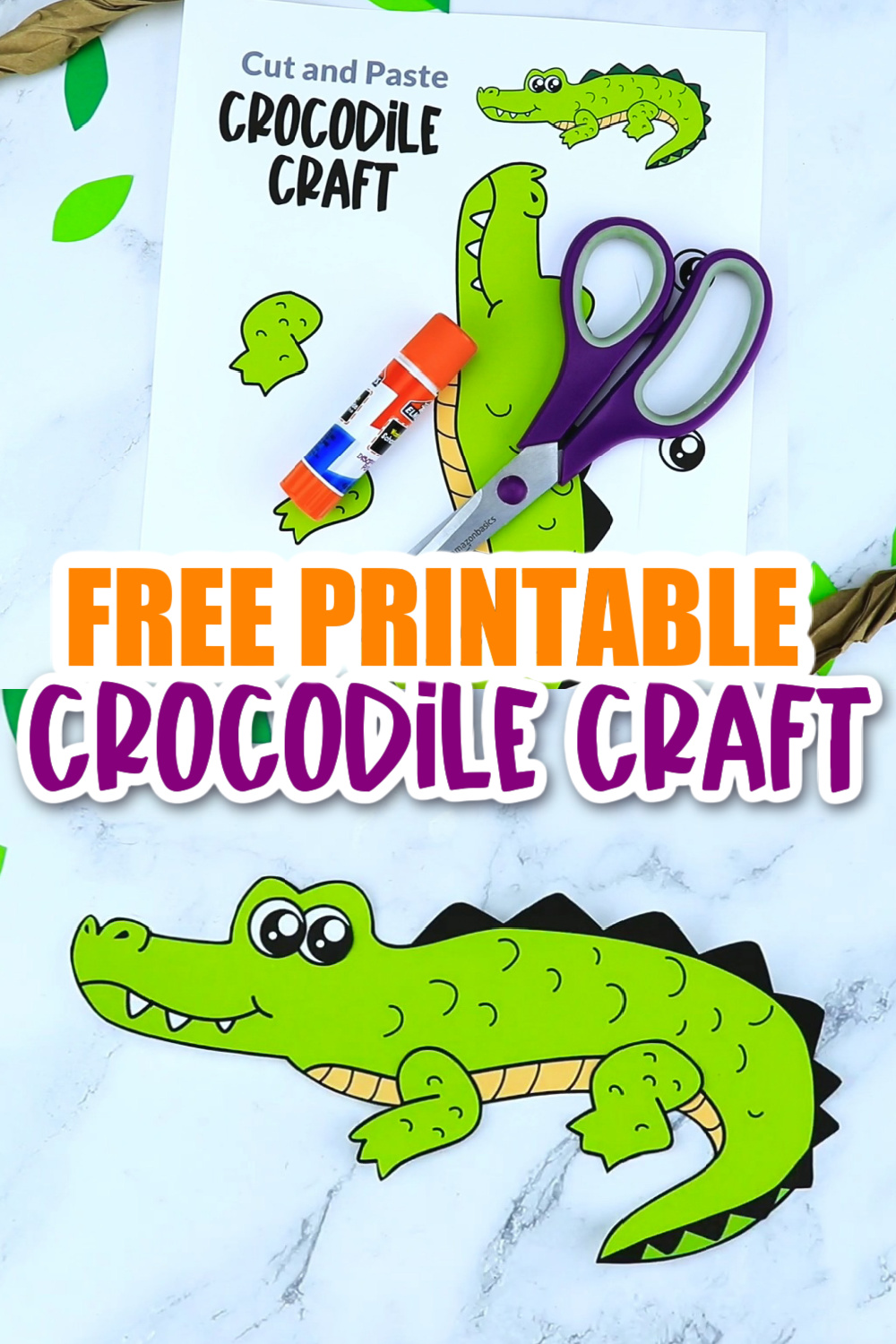 Free printable crocodile craft template â simple mom project