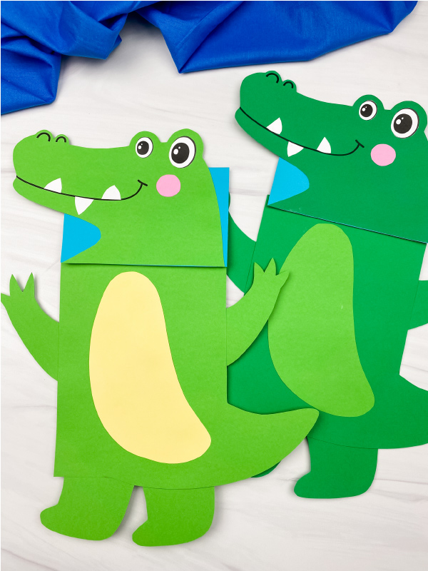 Alligator paper bag puppet craft free template