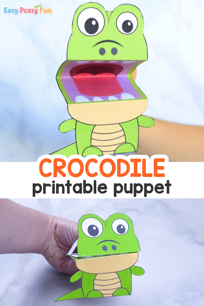 Printable crocodile puppet