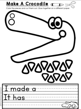 Crocodile one page craft and writing templates from crafty writing