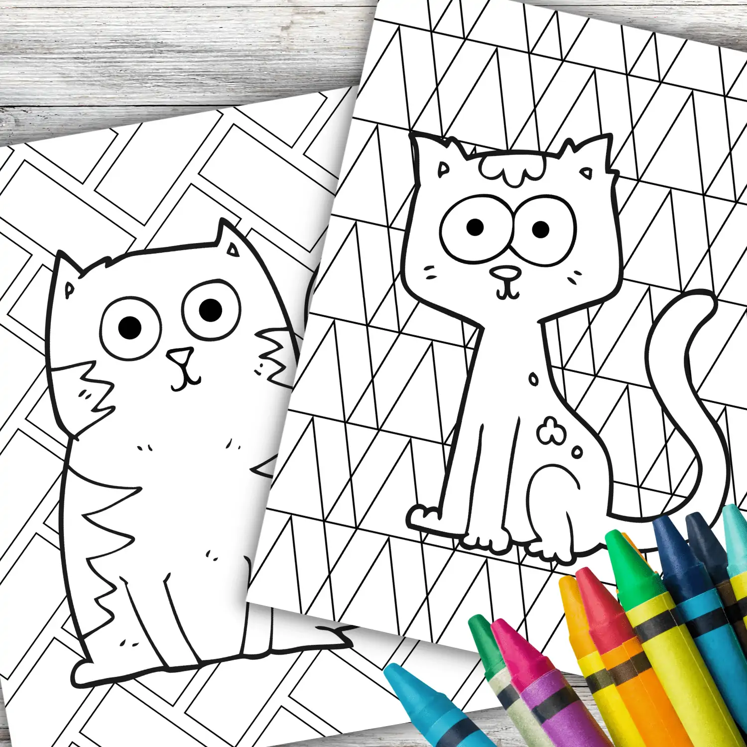 Cat coloring pages free â in the bag kids crafts