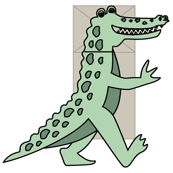 Crocodile paper bag puppet craft preschool printable activity