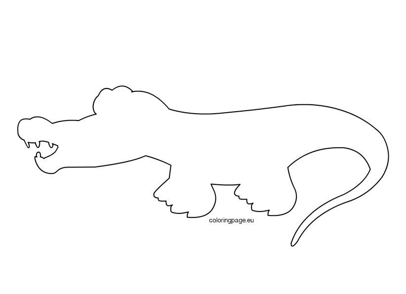 Alligator craft template coloring page