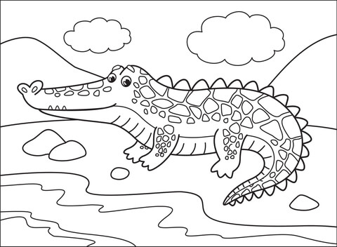 Alligator coloring page free printable coloring pages