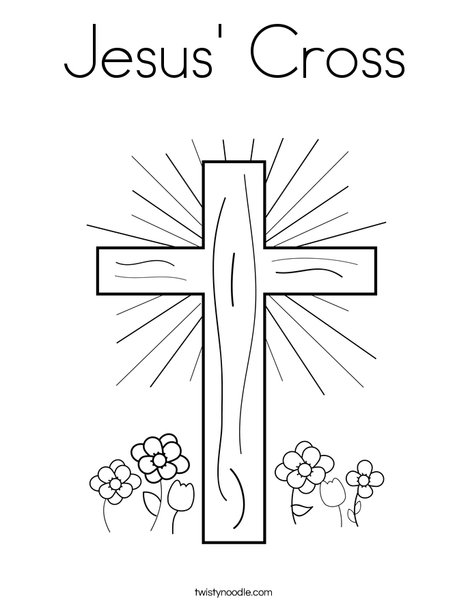 Jesus cross coloring page