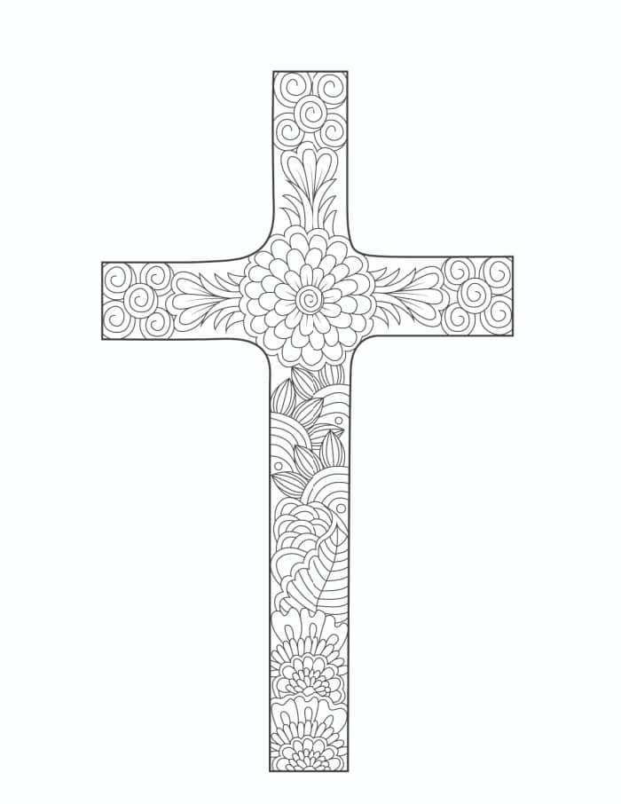 Free printable easter cross coloring pages