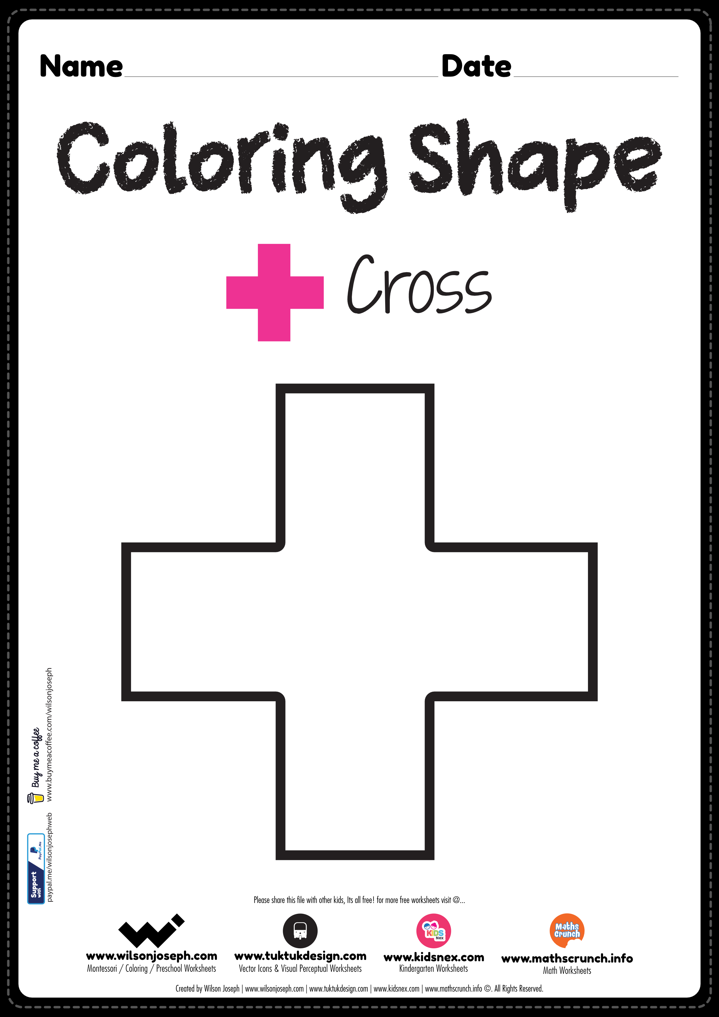 Cross coloring page