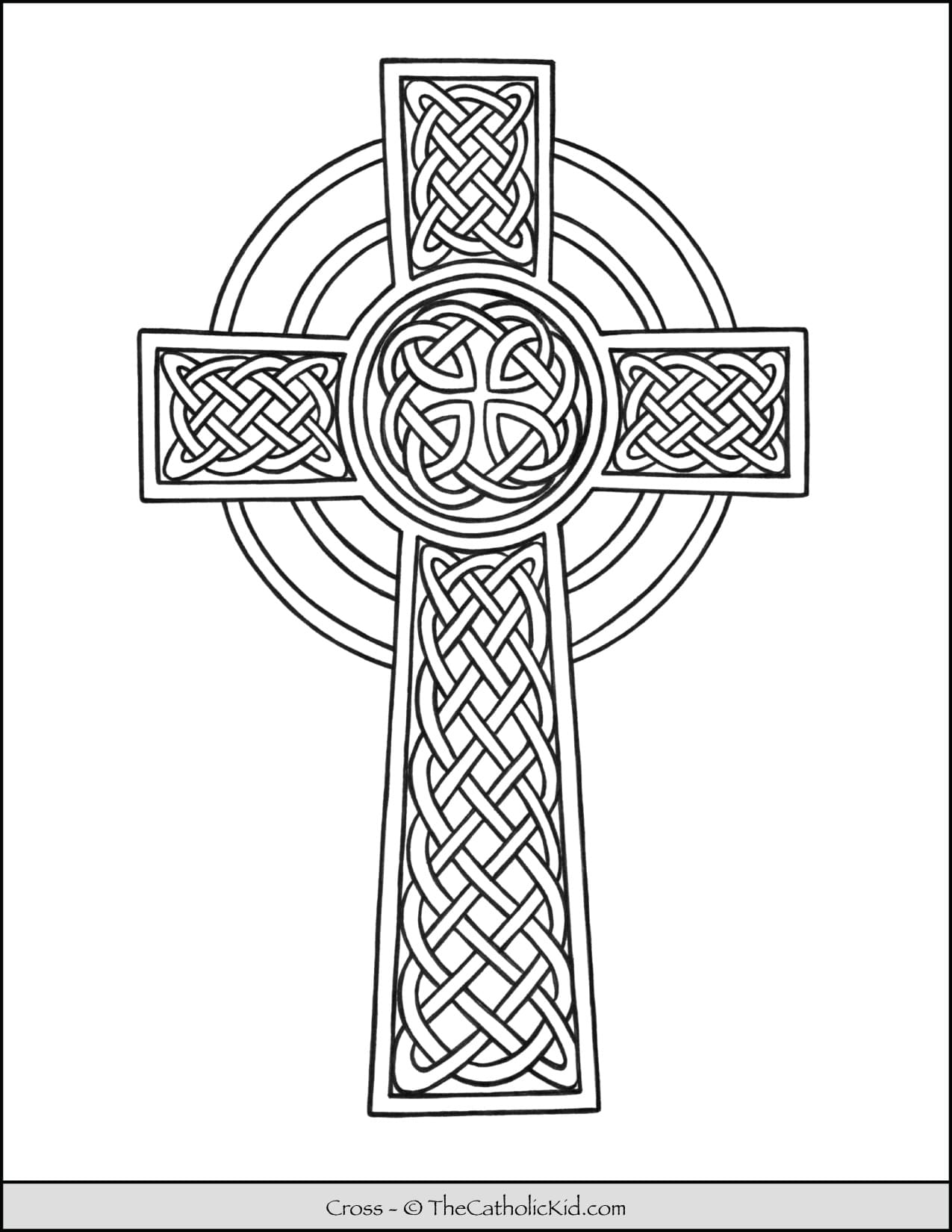 Celtic cross coloring page