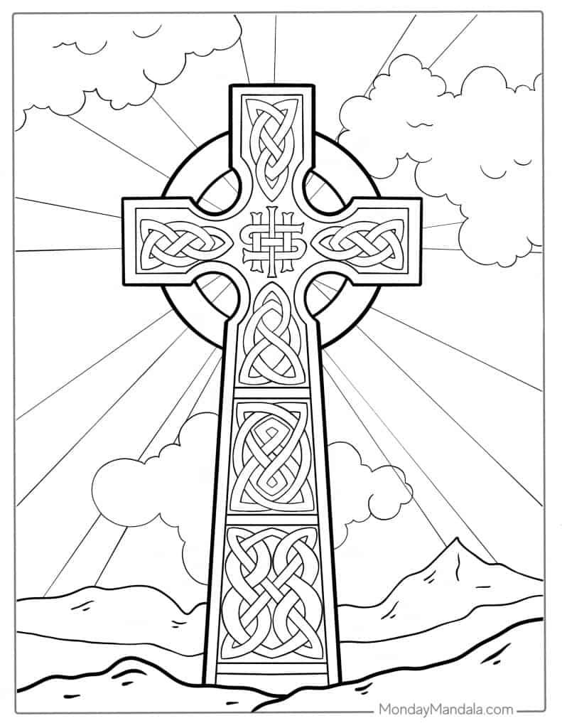 Cross coloring pages free pdf printables