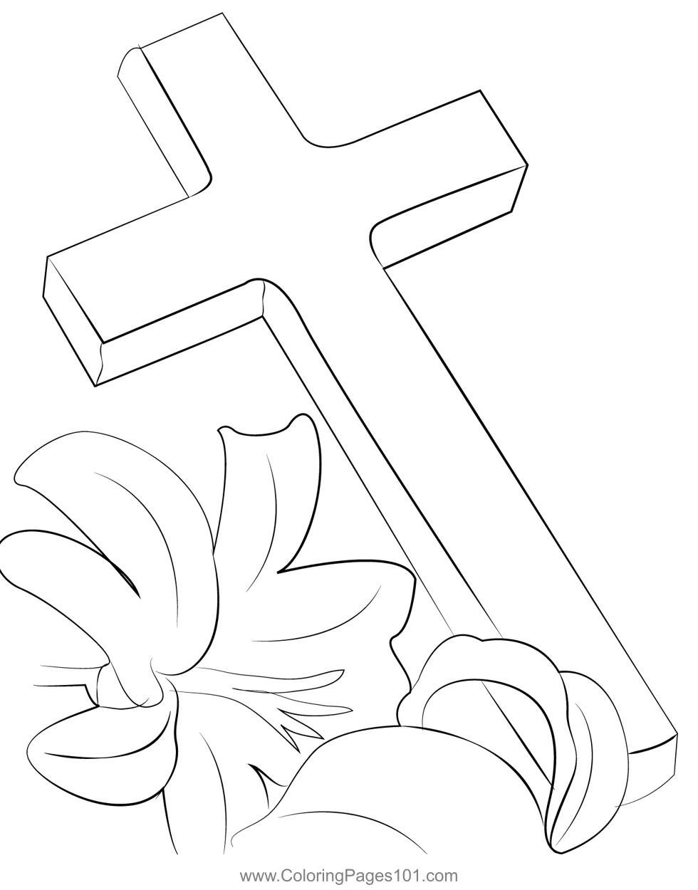 Cross coloring page for kids